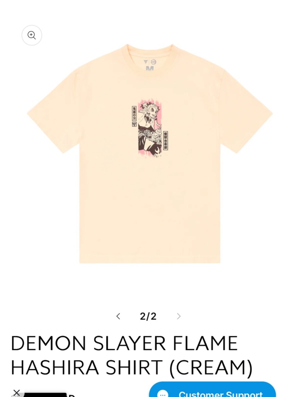 Hypland Demon Slayer Flame Hashira Rengoku Graphic Tee - Cream